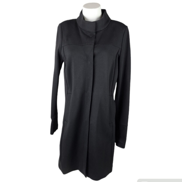 Geox Respira Snap Front Coat Mock  Neck Black Size 6 - Picture 1 of 15